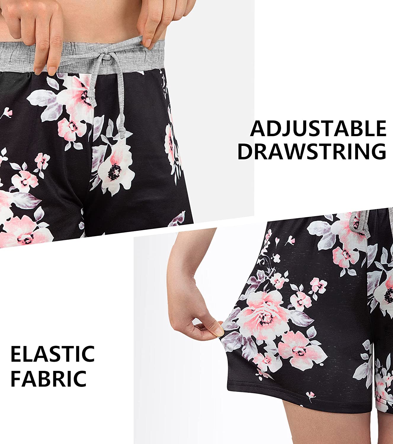 Blevonh Elastic Waist Soft Lounge Shorts Casual Pajama Shorts with Pockets - Image 4